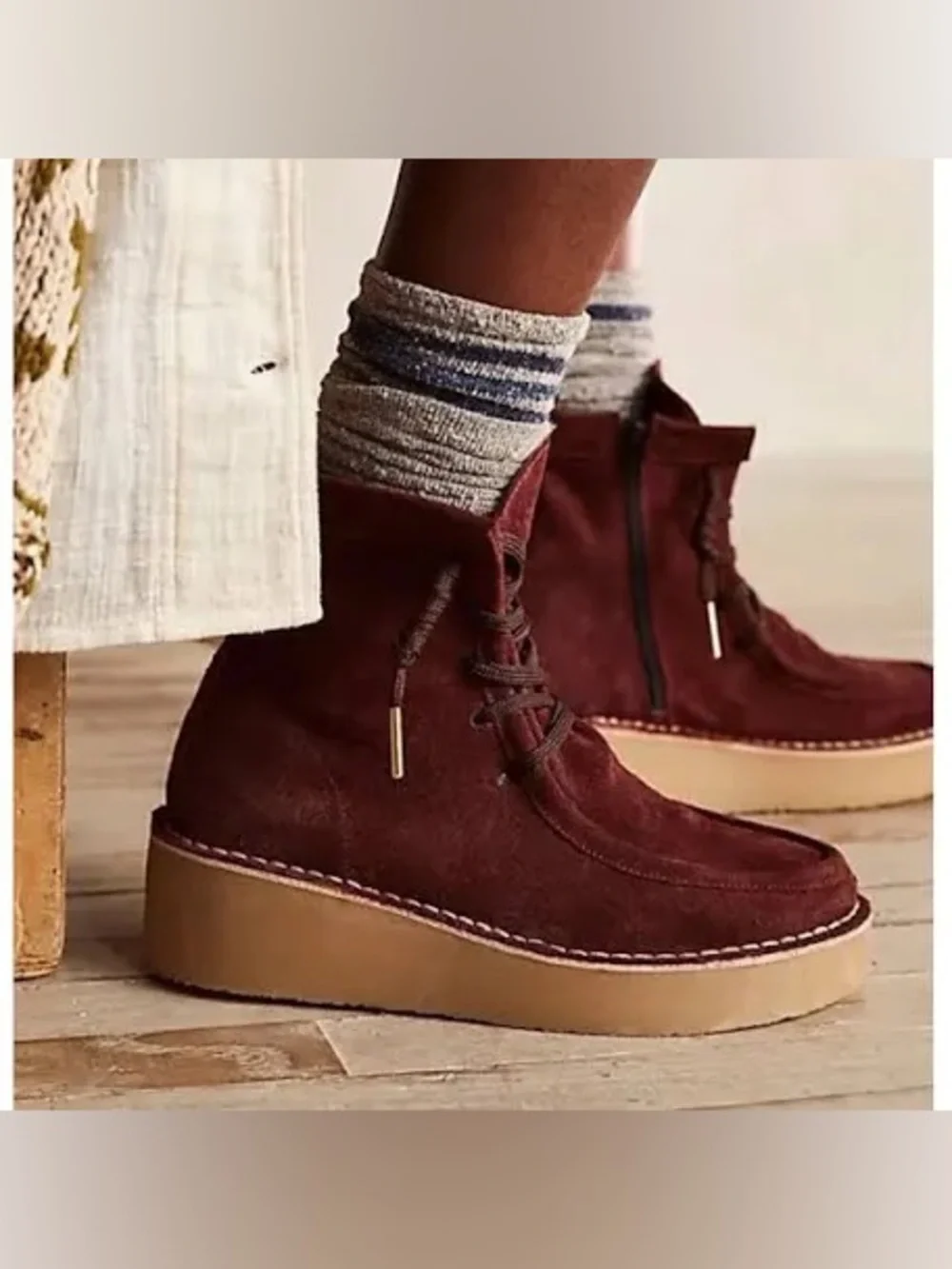 Free People Aiden Moccasin Wedge Boots